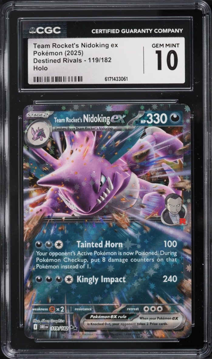 2025 Pokemon Scarlet & Violet Destined Rivals Team Rocket's Nidoking Ex #119 CGC 10 GEM MINT