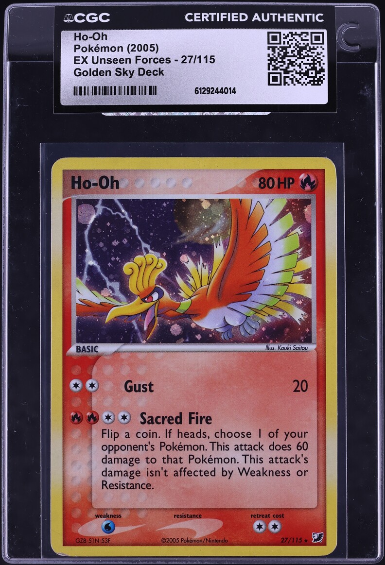 2005 Pokemon EX Unseen Forces Golden Sky Deck Ho-Oh #27 CGC AUTH