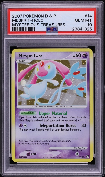 2007 Pokemon Diamond & Pearl Mysterious Treasures Holo Mesprit #14 PSA 10 GEM MINT