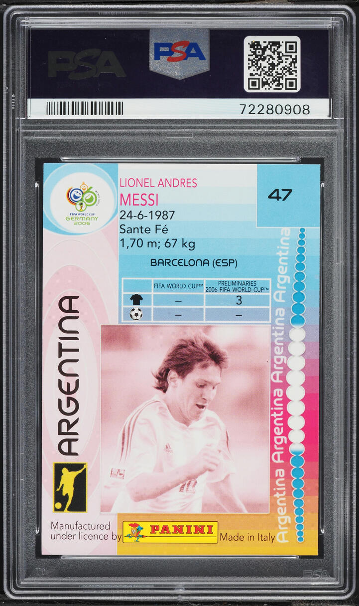 2006 Panini World Cup Germany Lionel Messi #47 PSA 10 GEM MINT