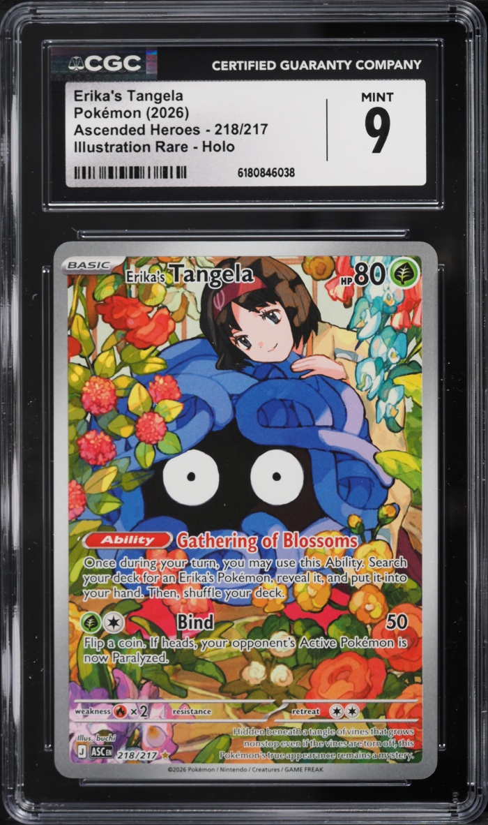 2026 Pokemon Mega Evolution Ascended Heroes IR Erika's Tangela #218 CGC 9 MINT