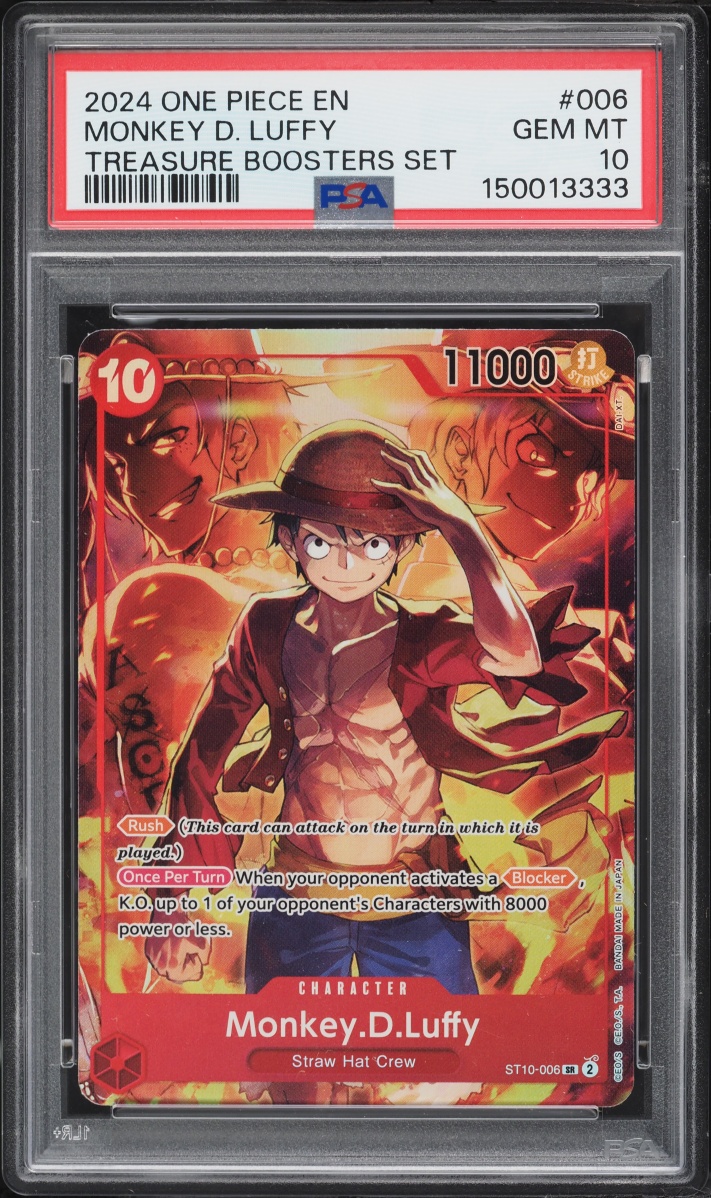 2024 One Piece Treasure Booster Set Alt Art Monkey D. Luffy #ST10-006 PSA 10 GEM MINT