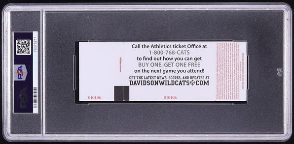 2022 Davidson College Graduation Full Ticket Retirement Stephen Curry PSA 6 EXMT - Photo 2