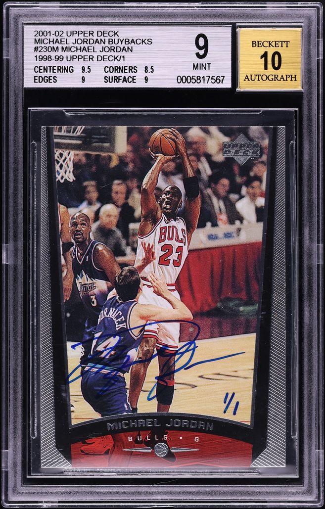 2001 Upper Deck '98 MJ Buybacks Michael Jordan AUTO 1/1 #230M BGS 9 MINT