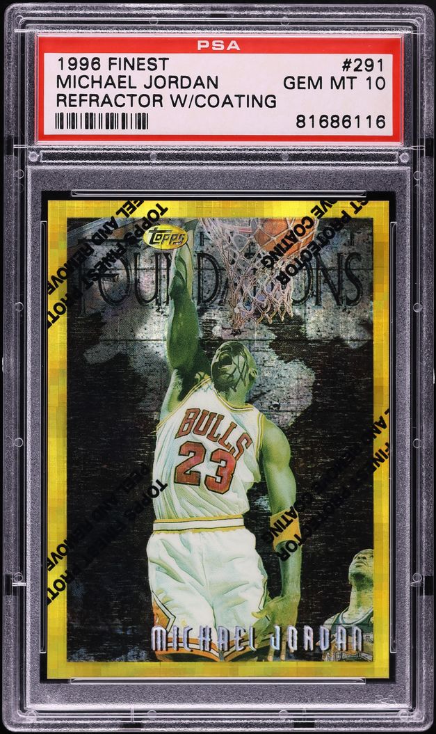 1996 Finest Gold Refractor w/ Coating Michael Jordan #291 PSA 10 GEM MINT