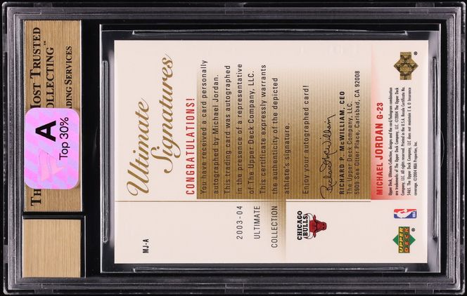 2003 Ultimate Collection Signatures Gold Michael Jordan AUTO /23 #MJ-A BGS 10 PRISTINE