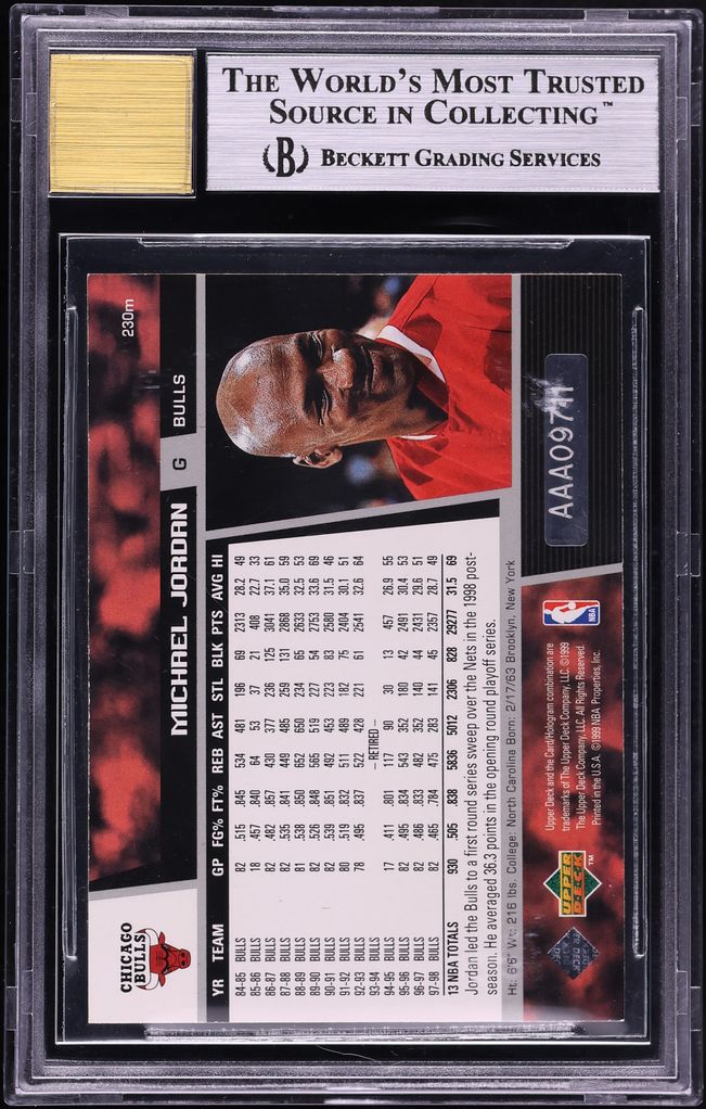 2001 Upper Deck '98 MJ Buybacks Michael Jordan AUTO 1/1 #230M BGS 9 MINT