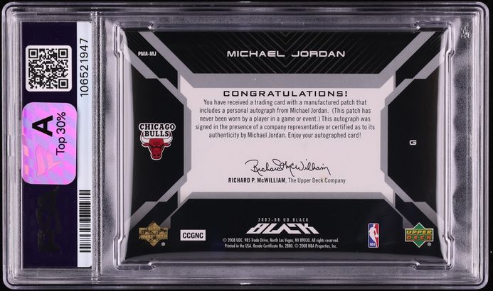 2007 Upper Deck Black Michael Jordan PATCH AUTO DNA 10 JERSEY # 23/25 #PMA-MJ PSA 6 EXMT