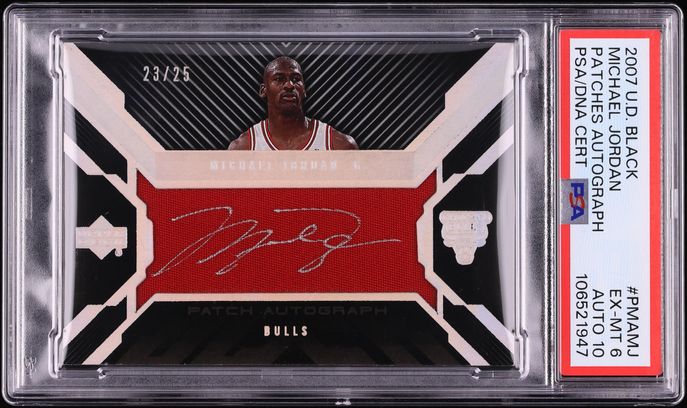 2007 Upper Deck Black Michael Jordan PATCH AUTO DNA 10 JERSEY # 23/25 #PMA-MJ PSA 6 EXMT