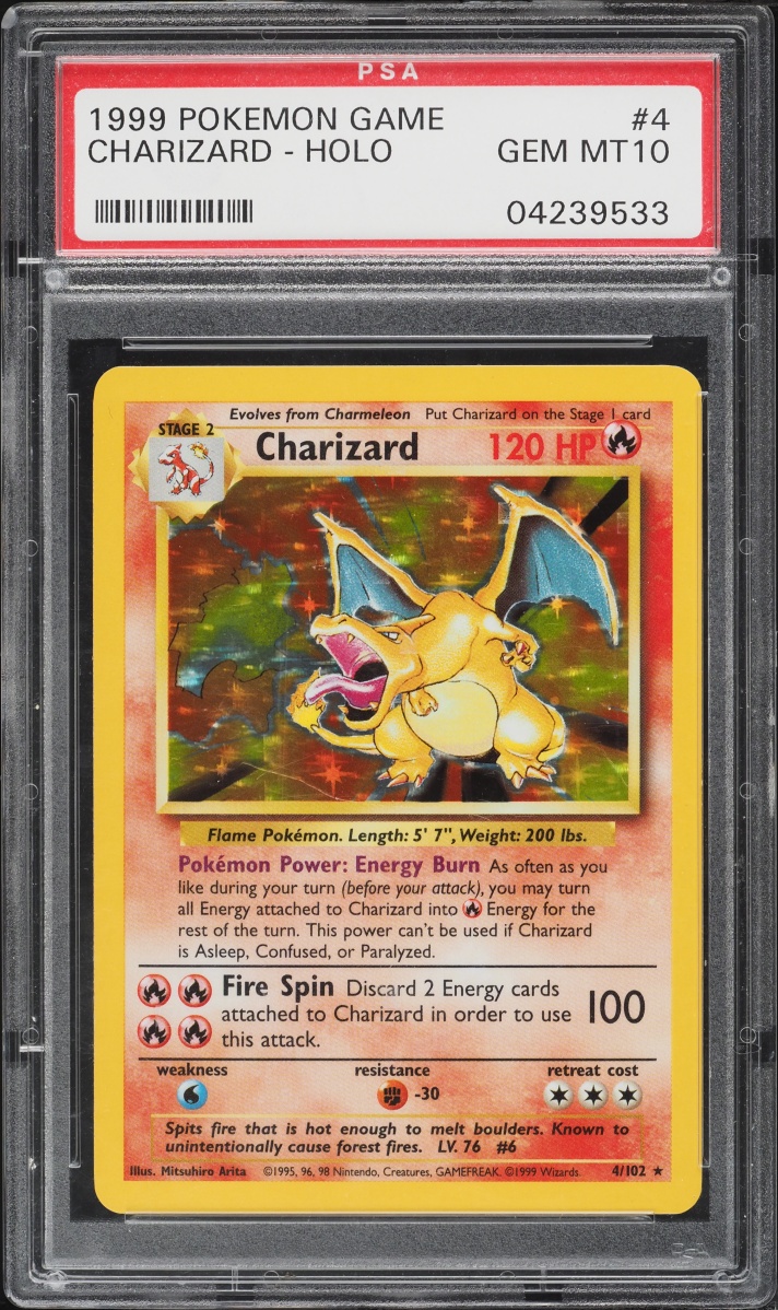 1999 Pokemon Base Set Holo Charizard #4 PSA 10 GEM MINT