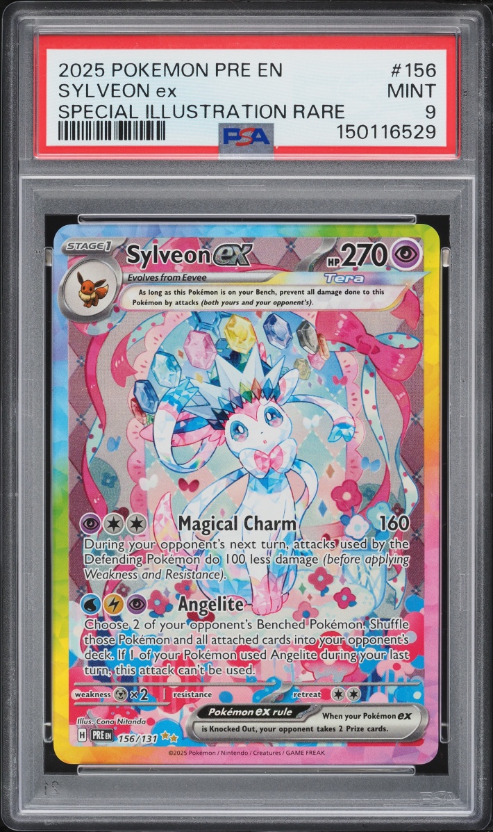 2025 Pokemon Scarlet & Violet Prismatic Evolutions SIR Sylveon ex #156 PSA 9 MINT