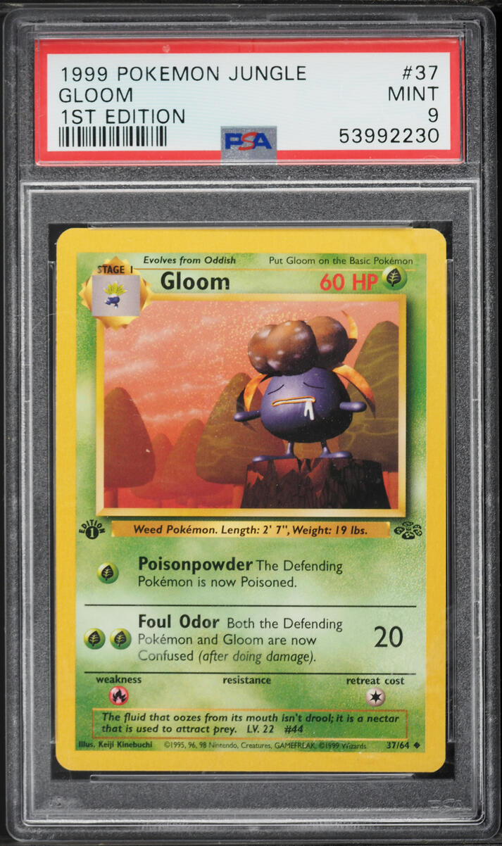 1999 Pokemon Jungle 1st Edition Gloom #37 PSA 9 MINT