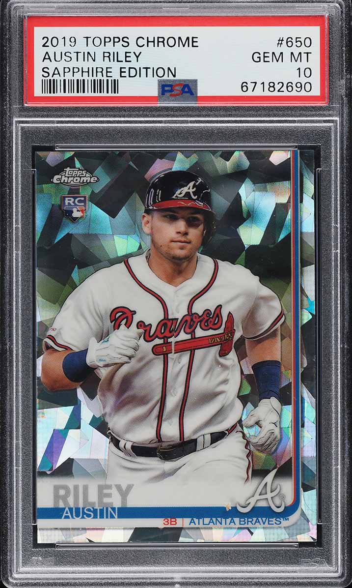 2019 Topps Chrome Sapphire Austin Riley ROOKIE #650 PSA 10 GEM MINT