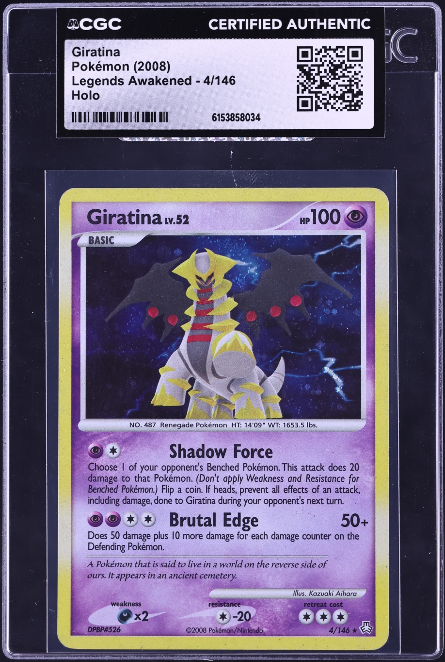 2008 Pokemon Diamond & Pearl Legends Awakened Holo Giratina #4 CGC AUTH