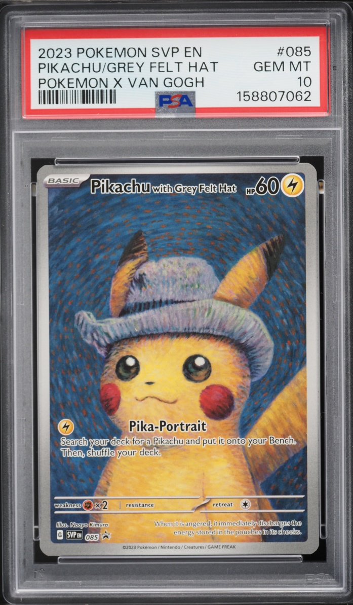 2023 Pokemon Scarlet & Violet Promo Van Gogh Pikachu With Grey Felt Hat #85 PSA 10 GEM MINT