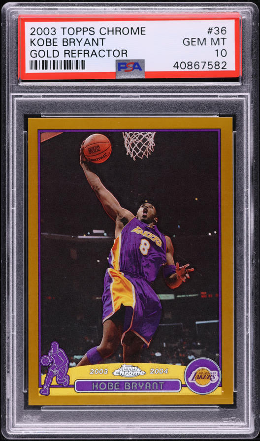 その他 2001 Topps Chrome refractor Kobe Bryant 2001 Topps Chrome Black Refractor Kobe Bryant /50 #50 PSA