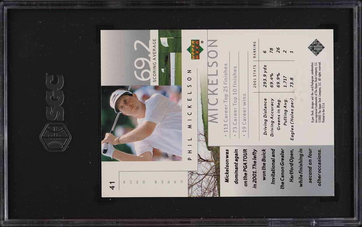 2002 Upper Deck Golf Silver Phil Mickelson ROOKIE #41 SGC 9.5 MINT+
