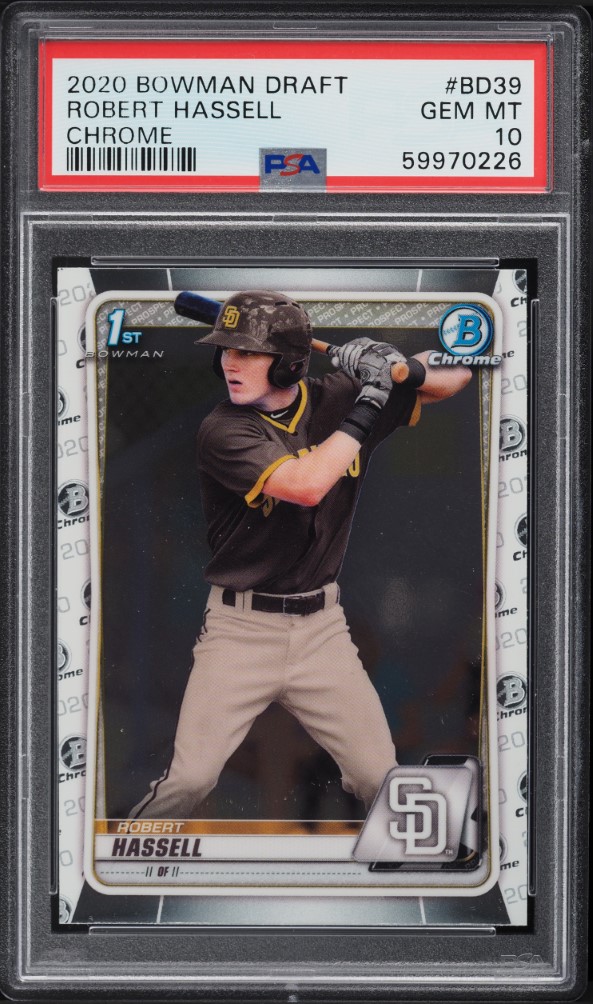 2020 Bowman Chrome Draft Robert Hassell PROSPECT #BD-39 PSA 10 GEM MINT