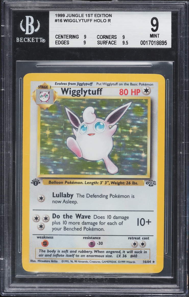 1999 Pokemon Jungle 1st Edition Holo Wigglytuff #16 BGS 9 MINT