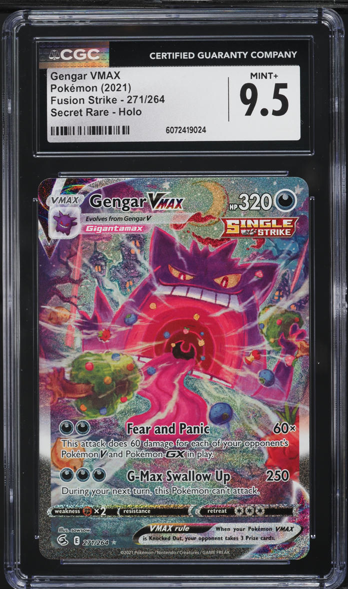 2021 Pokemon SWSH Fusion Strike Full Art Gengar VMAX #271 CGC 9.5 MINT+