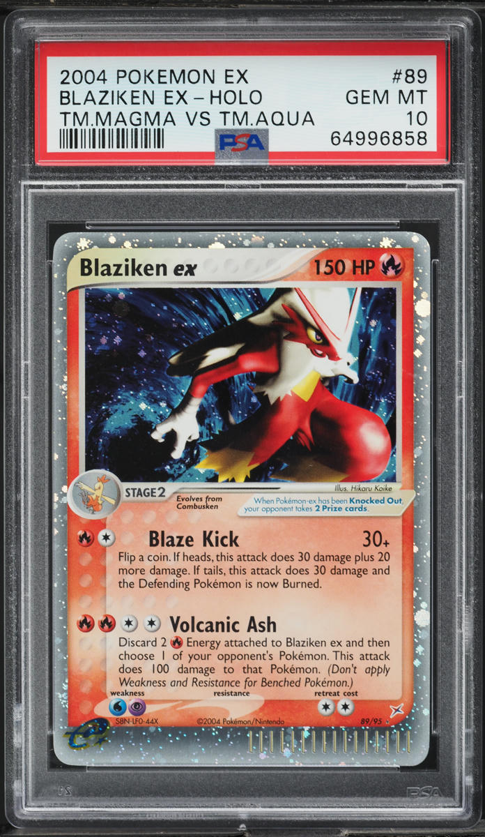 2004 Pokemon EX Team Magma Vs Team Aqua Holo Blaziken ex #89 PSA 10 GEM MINT