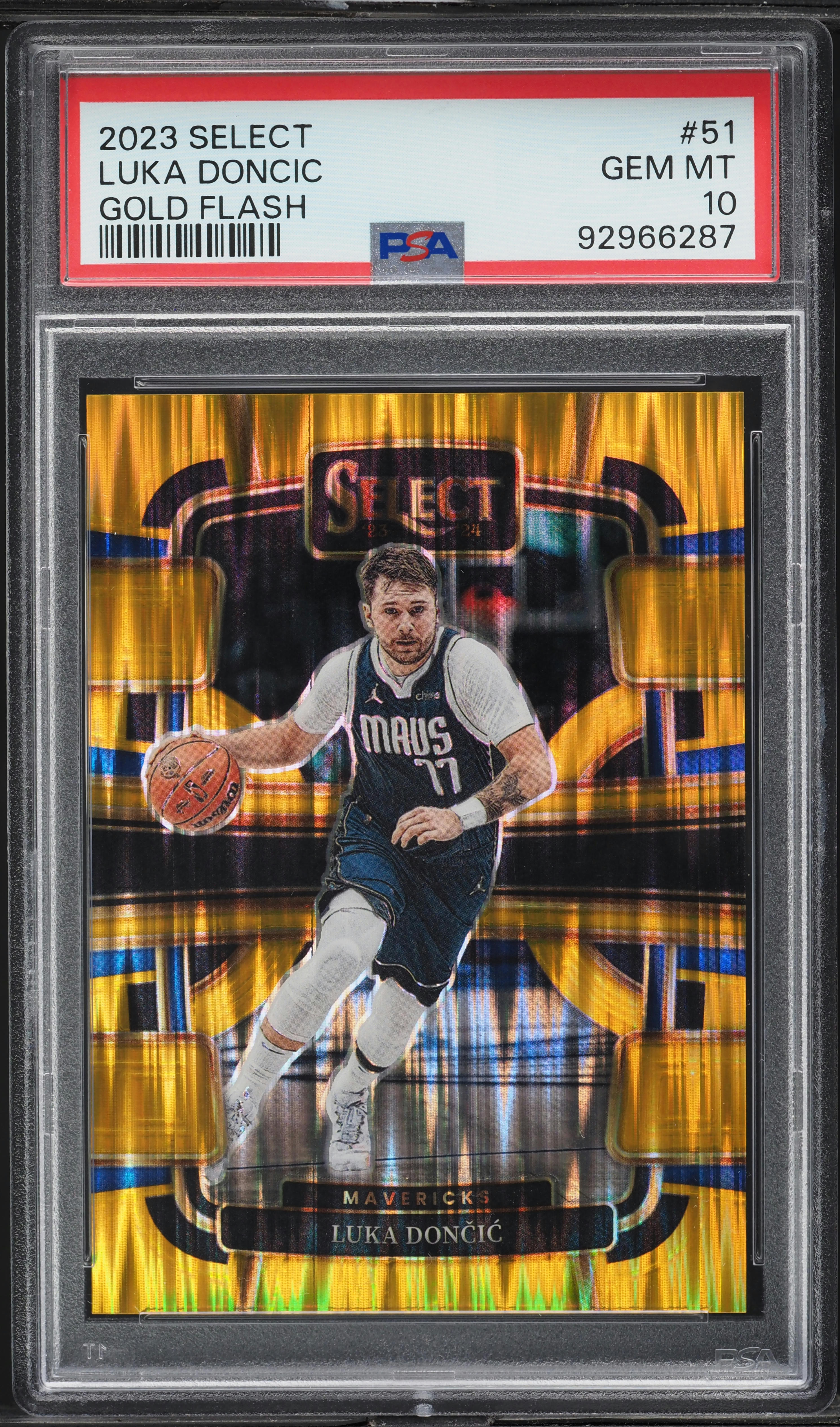 2023 Select Gold Flash Luka Doncic /10 #51 PSA 10 GEM MINT on