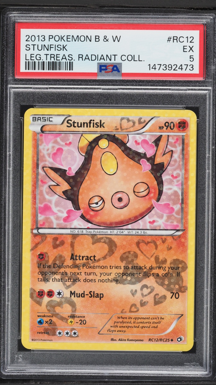 2013 Pokemon Black & White Legendary Treasures Radiant Collection Stunfisk #RC12 PSA 5 EX
