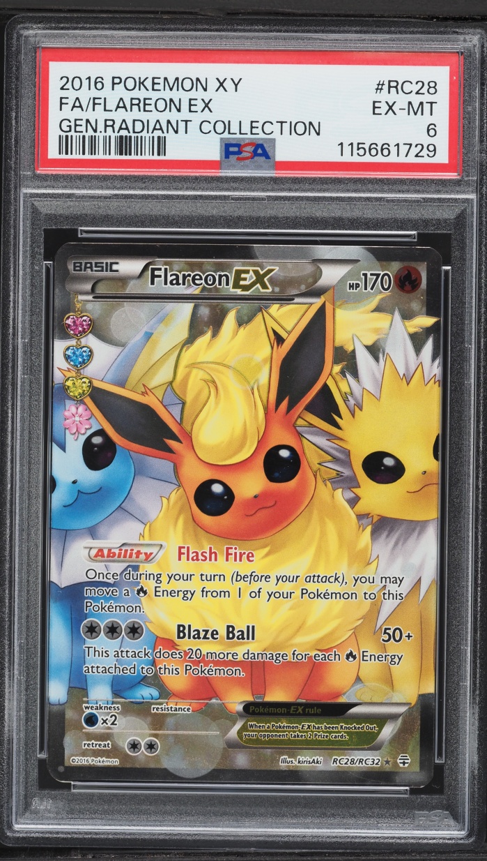 2016 Pokemon XY Generations Radiant Collection Full Art Flareon EX #RC28 PSA 6 EXMT