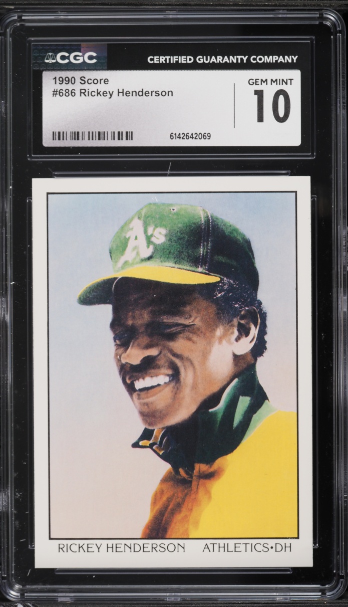 1990 Score Rickey Henderson #686 CGC 10 GEM MINT