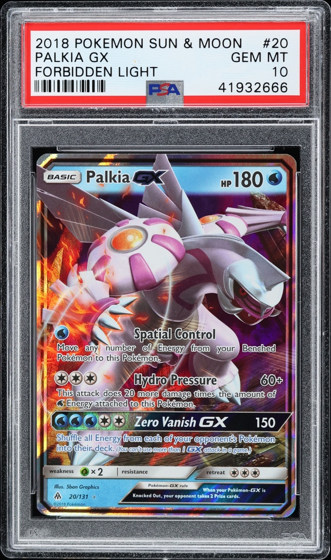 2018 Pokemon Sun & Moon Forbidden Light Holo Palkia GX #20 PSA 10 GEM MINT
