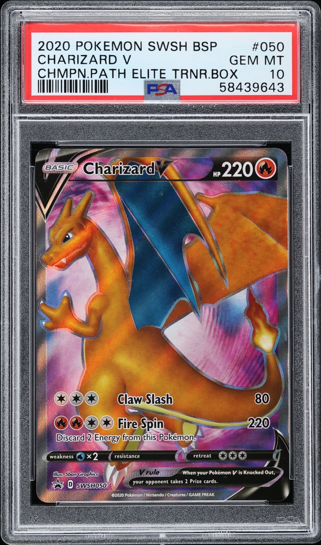 2020 Pokemon Sword & Shield Promo Champion's Path ETB Full Art Charizard V #SWSH050 PSA 10 GEM