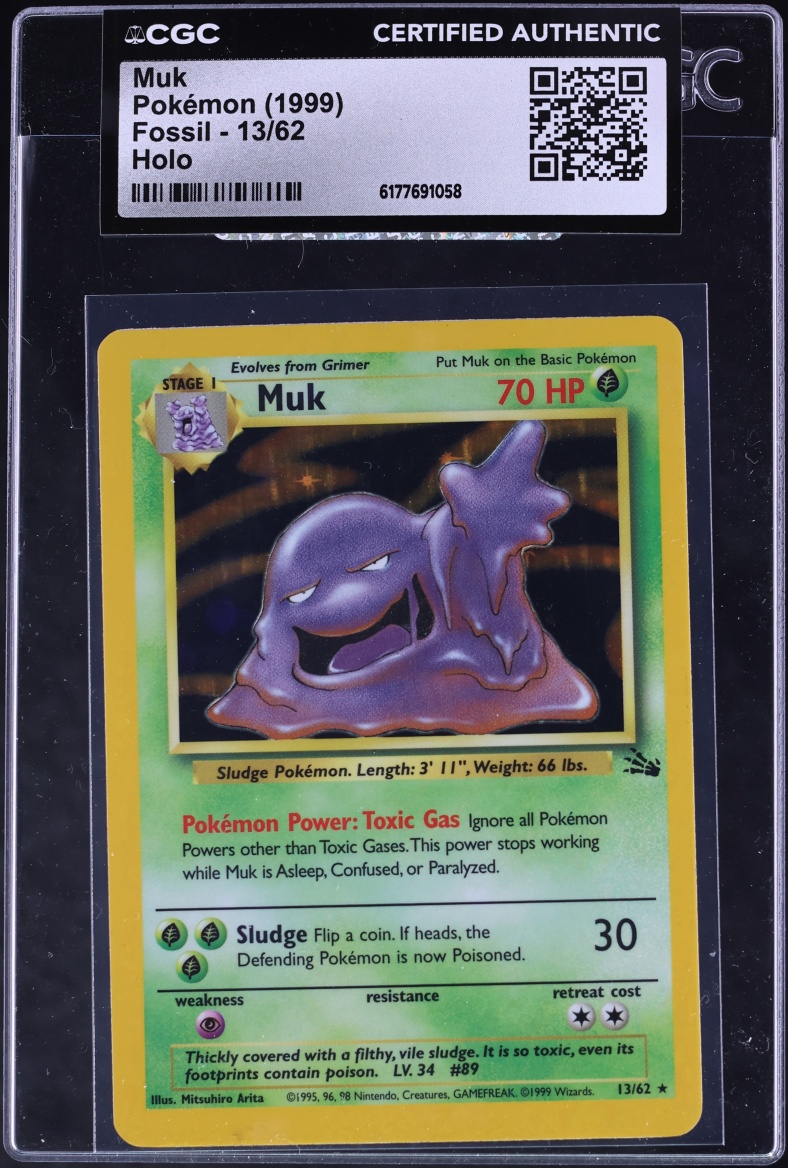 1999 Pokemon Fossil Holo Muk #13 CGC AUTH