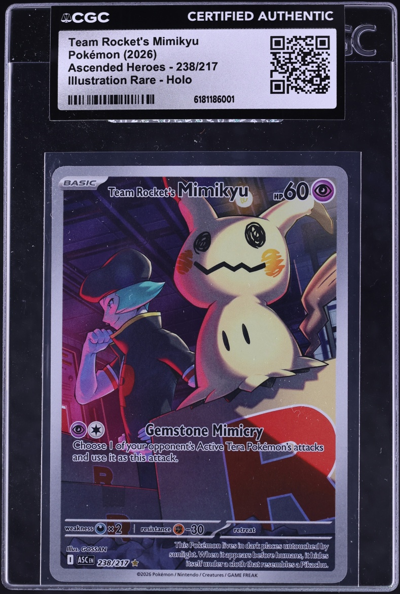2026 Pokemon Mega Evolution Ascended Heroes IR Team Rocket's Mimikyu #238 CGC AUTH