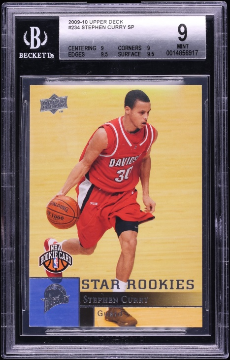 2009 Upper Deck Basketball Stephen Curry ROOKIE #234 BGS 9 MINT