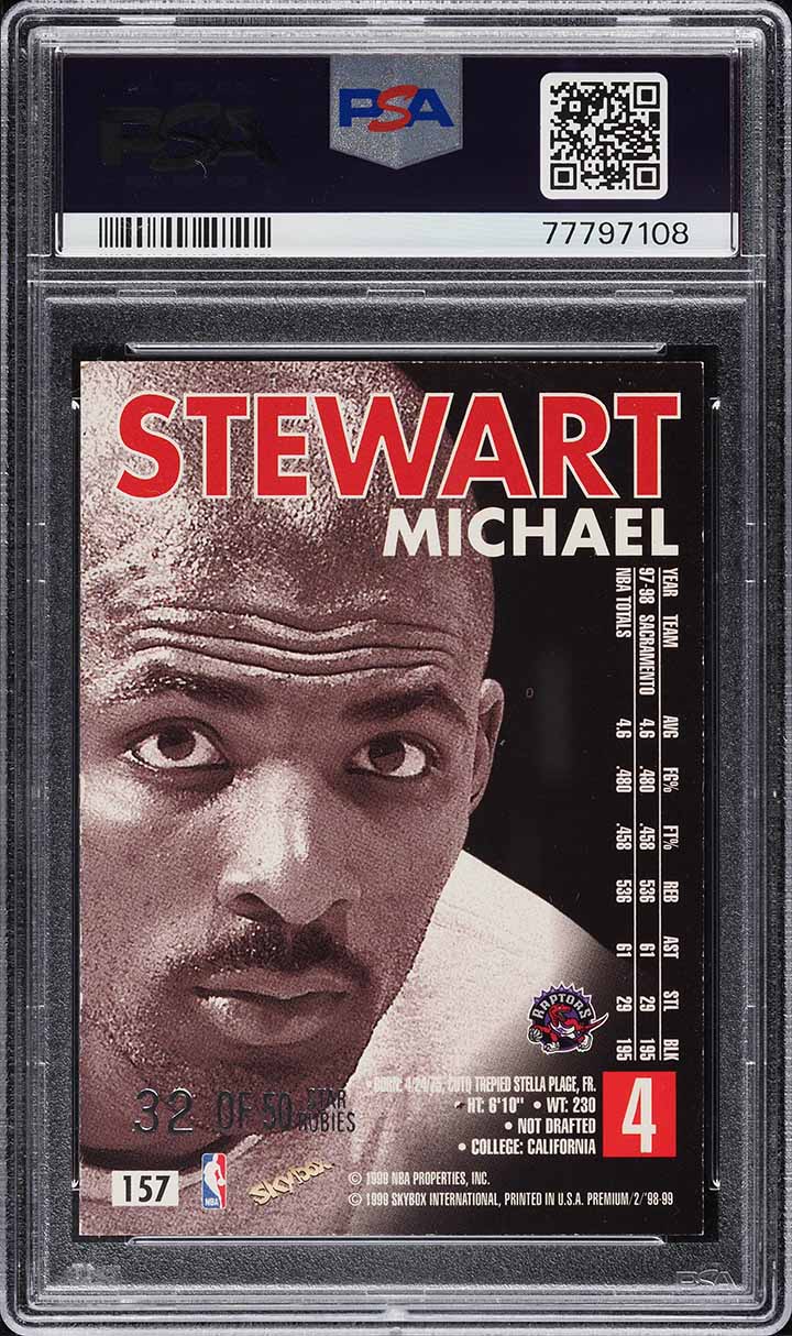 1998 Skybox Premium Star Rubies Michael Stewart /50 #157 PSA 6 EXMT