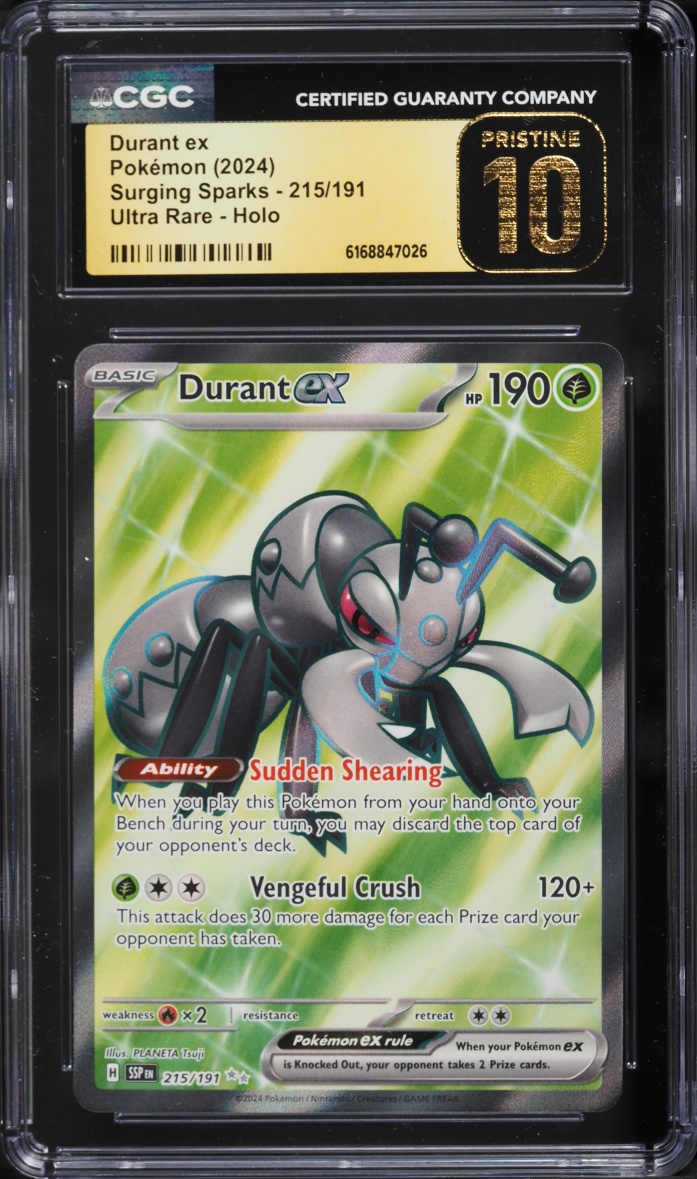2024 Pokemon Scarlet & Violet Surging Sparks Full Art Durant Ex #215 CGC 10 PRISTINE