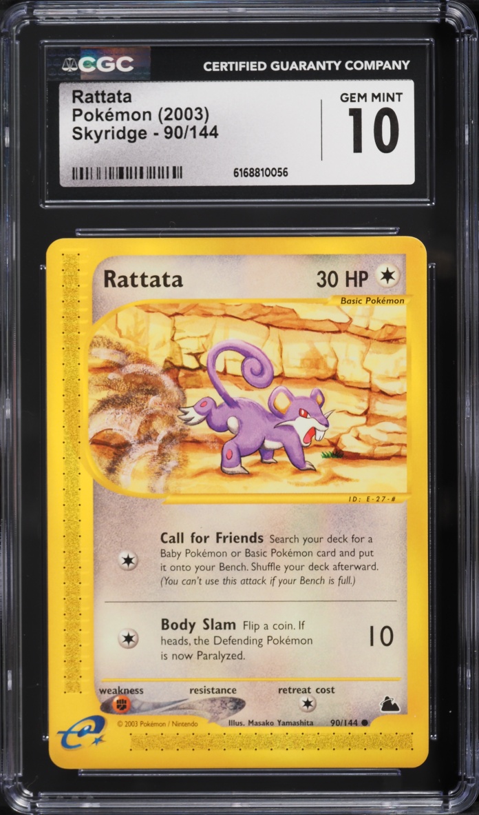 2003 Pokemon E-Card Skyridge Rattata #90 CGC 10 GEM MINT