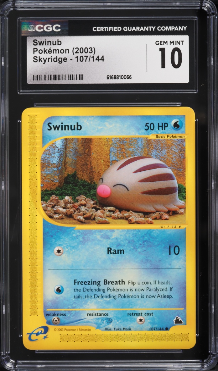 2003 Pokemon E-Card Skyridge Swinub #107 CGC 10 GEM MINT