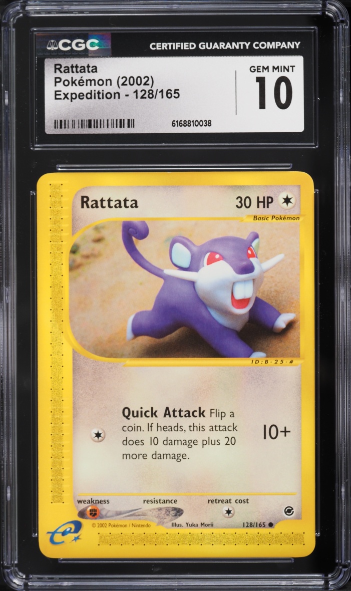 2002 Pokemon E-Card Expedition Rattata #128 CGC 10 GEM MINT