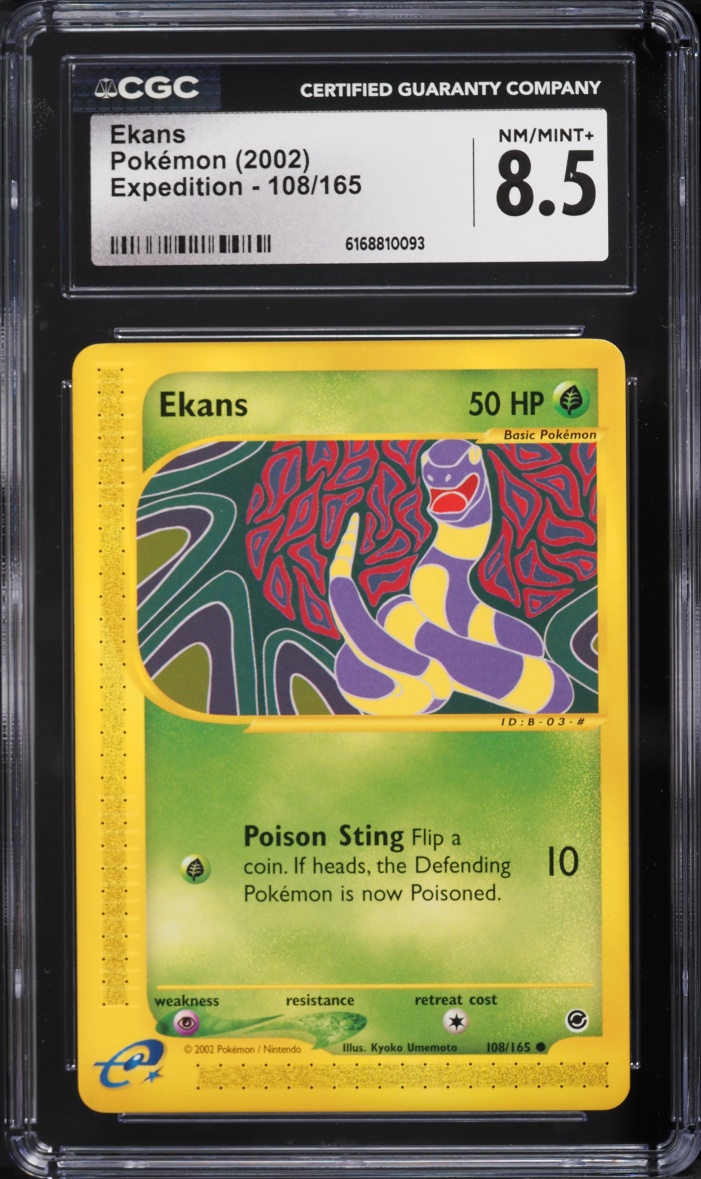 2002 Pokemon E-Card Expedition Base Set Ekans #108 CGC 8.5 NM-MT+