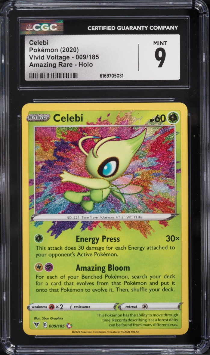 2020 Pokemon Sword & Shield Vivid Voltage Amazing Rare Celebi #9 CGC 9 MINT