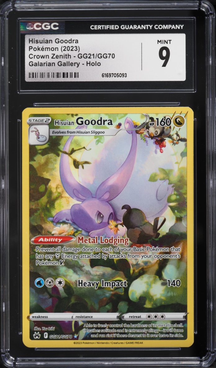 2023 Pokemon Sword & Shield Crown Zenith Alt Art Hisuian Goodra #GG21 CGC 9 MINT