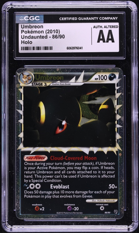 2010 Pokemon HeartGold & SoulSilver Undaunted Holo Umbreon #86 CGC ALTERED AUTH