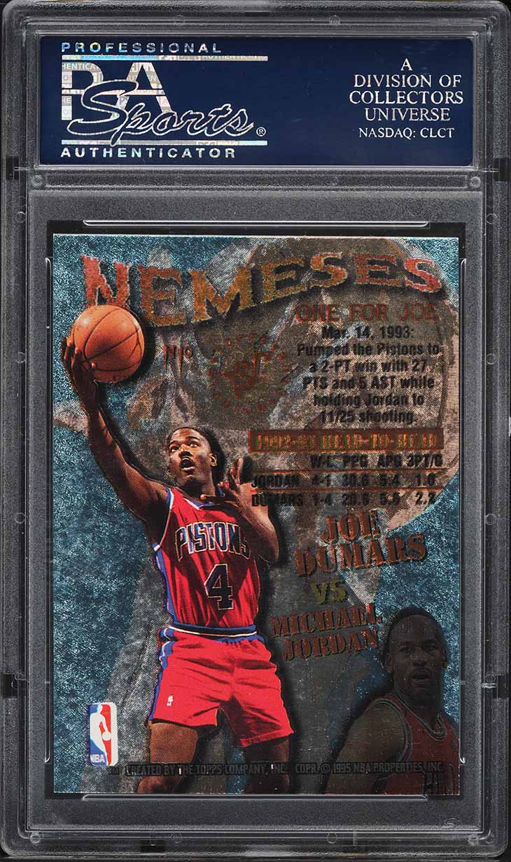 1995 Stadium Club Nemeses Michael Jordan & Joe Dumars #N10 PSA 10 GEM MINT