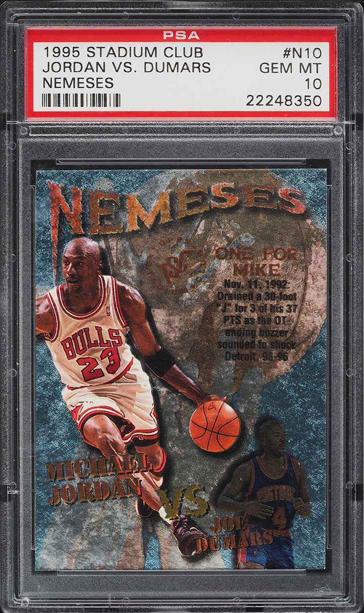 1995 Stadium Club Nemeses Michael Jordan & Joe Dumars #N10 PSA 10 GEM MINT