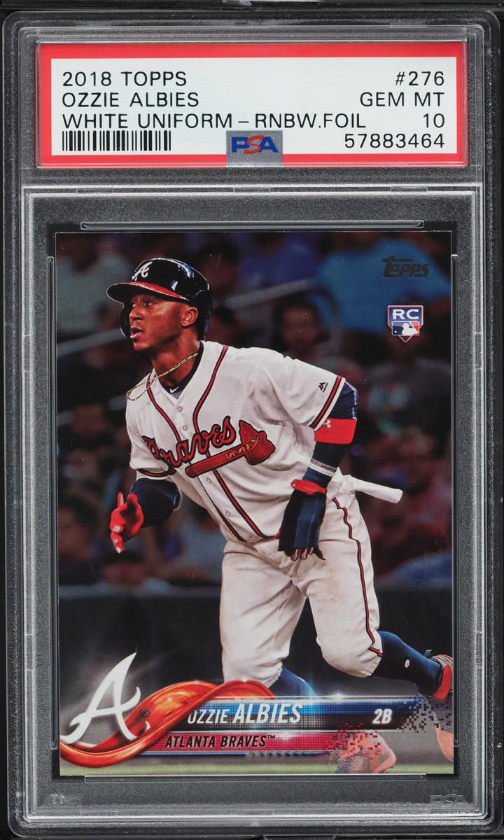 2018 Topps White Uniform Rainbow Foil Ozzie Albies ROOKIE #276 PSA 10 GEM MINT