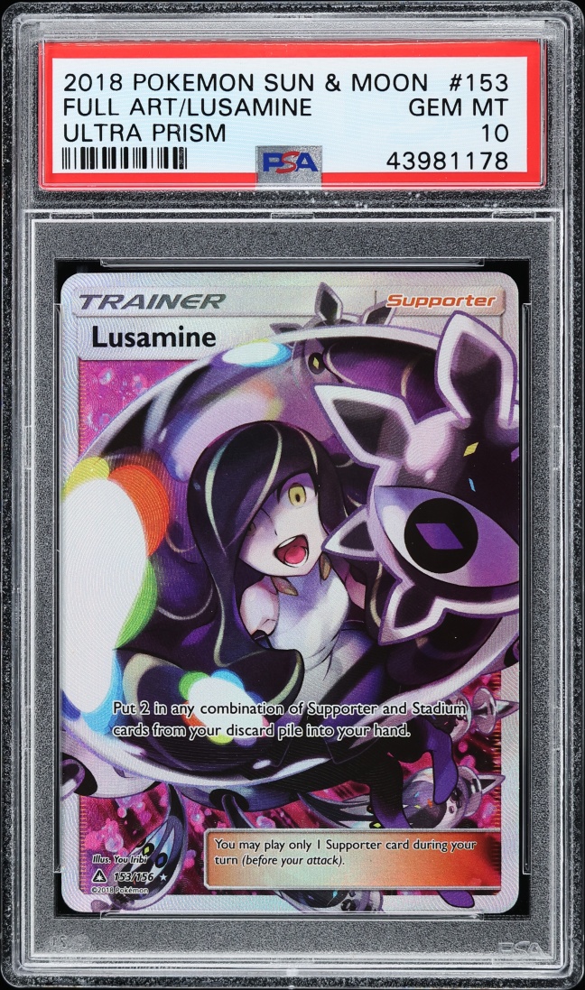 2018 Pokemon Sun & Moon Ultra Prism Full Art Lusamine #153 PSA 10 GEM MINT
