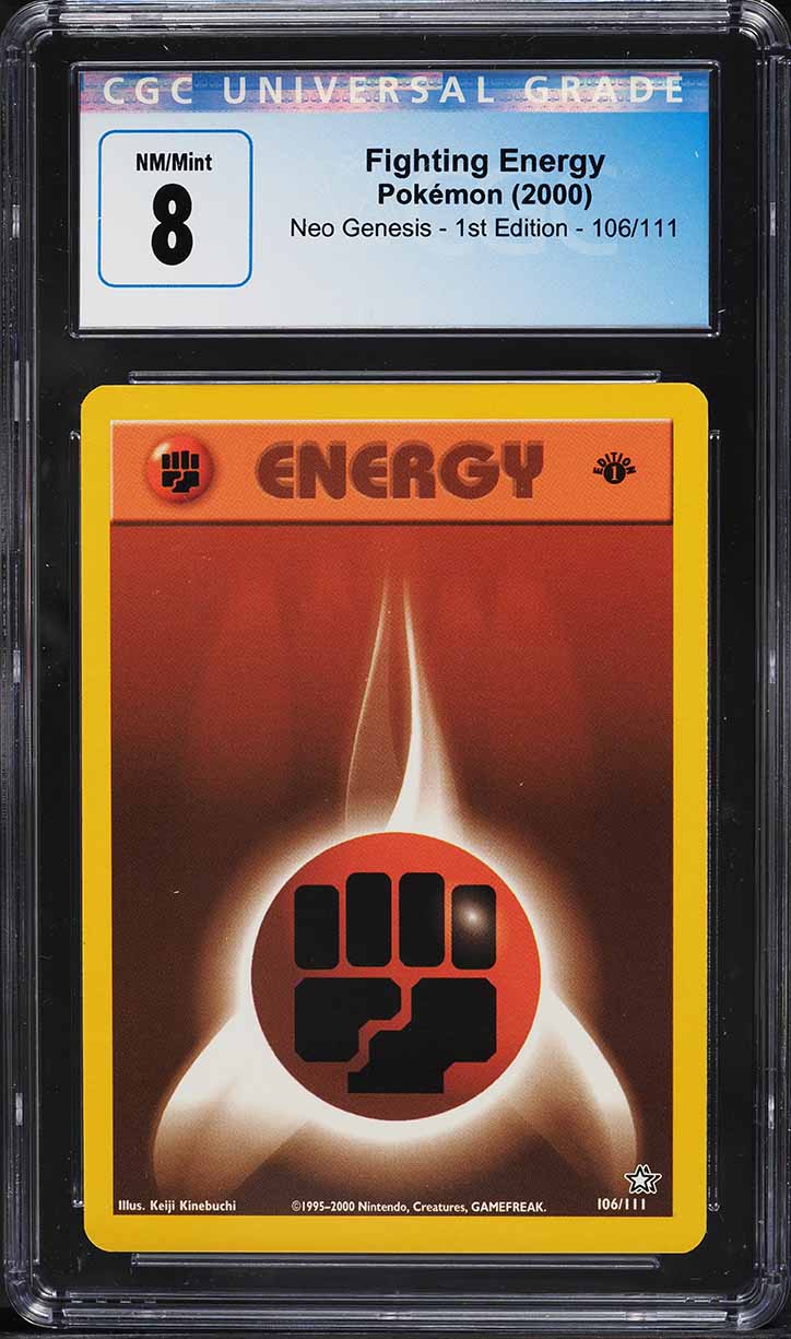 2000 Pokemon Neo Genesis 1st Edition Fighting Energy #106 CGC 8 NM-MT