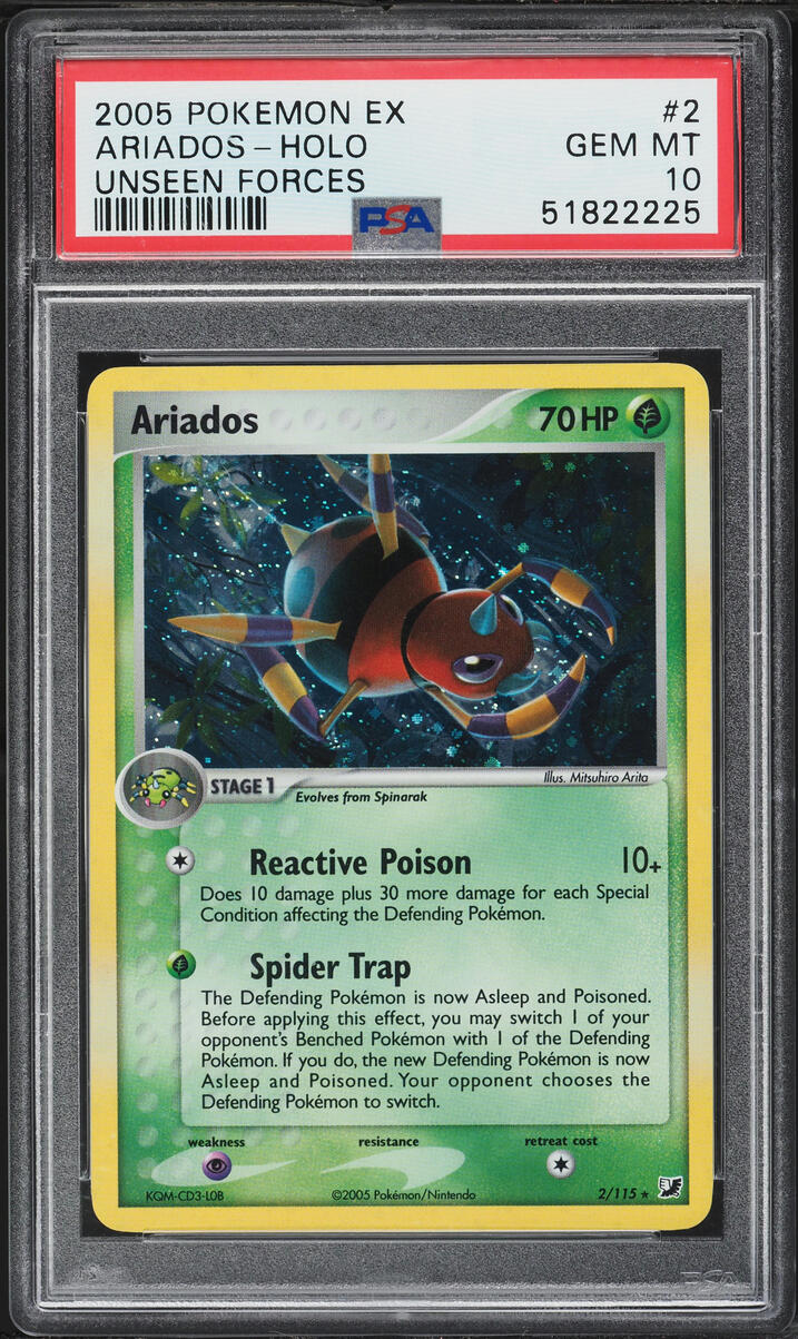 2005 Pokemon EX Unseen Forces Holo Ariados #2 PSA 10 GEM MINT