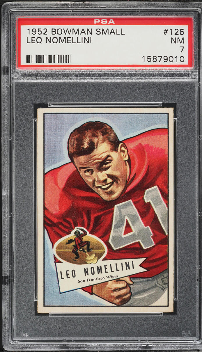 1952 Bowman Small Leo Nomellini #125 PSA 7 NRMT
